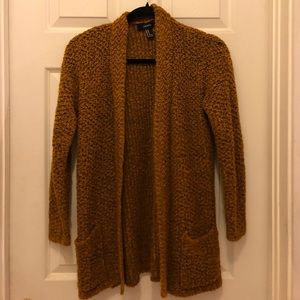 Mustard/Gold Textured Cardigan with Pockets
